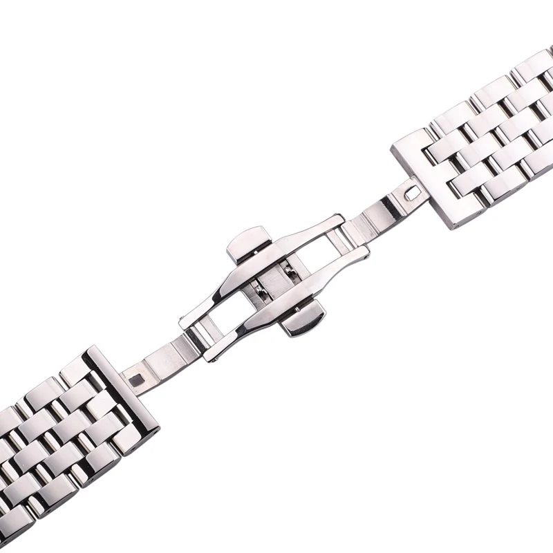 Stainless Steel Watch Bracelet Band Men Women Silver Black Rose Gold Polished Metal Watchband 20mm 22mm 24mm Strap Accessories