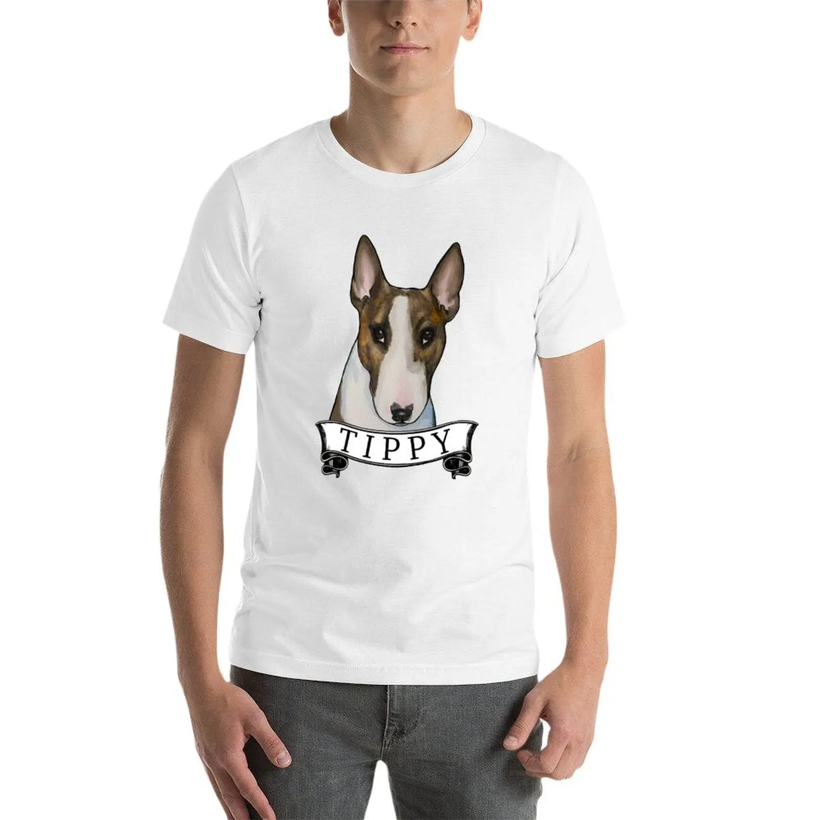 Фото Футболка Bull Terrier Tippy, повседневная универсальная футболка для мужчин №3