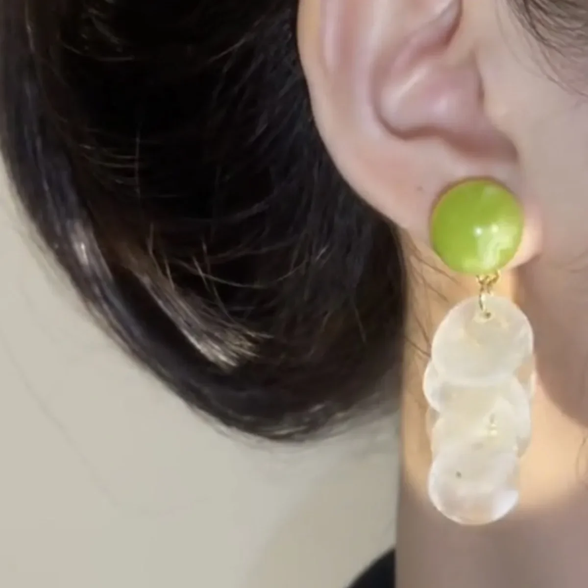 Свежие весенне-летние зеленые серьги для яблок серьги-кольца с бахромой Whiteshell