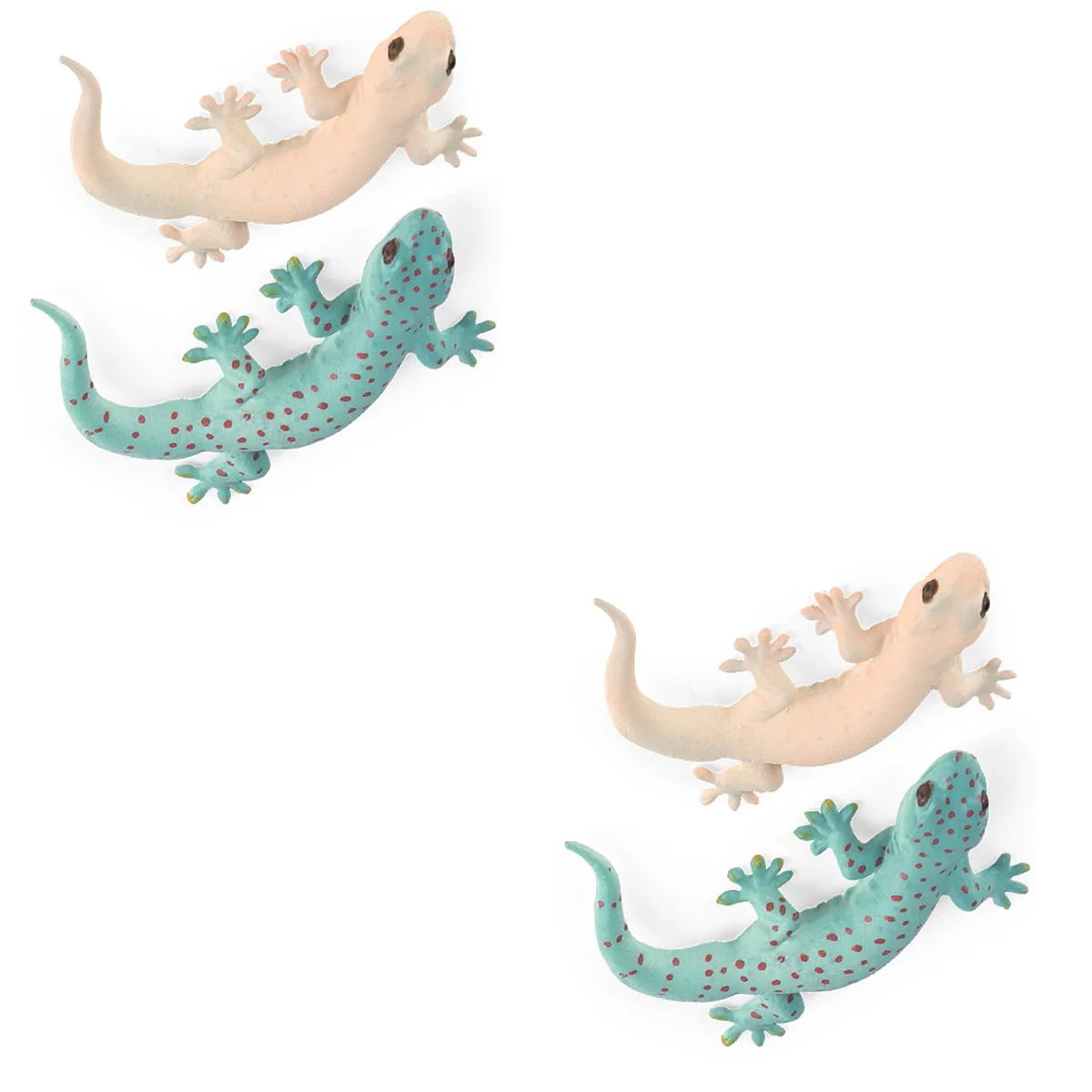 

4 Pcs Simulation Gecko Sculpture Ornaments Realistic Animal Figures Lizard Figurines Pvc Child