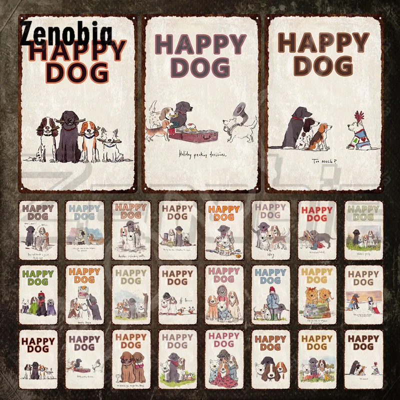 Рисунок 3 - Жестяная Табличка Happy Dog с милыми собаками