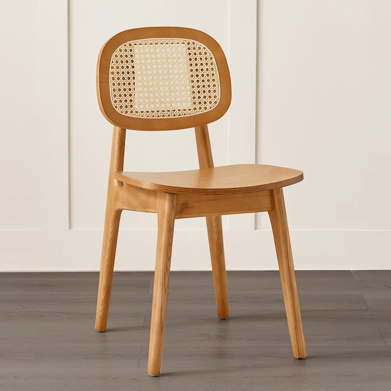 

Minimalist Dining Chairs Modern Rattan Wood Leg Wicker Japanese Lounge Chair Mobile Living Room Cadeiras De Jantar Furniture