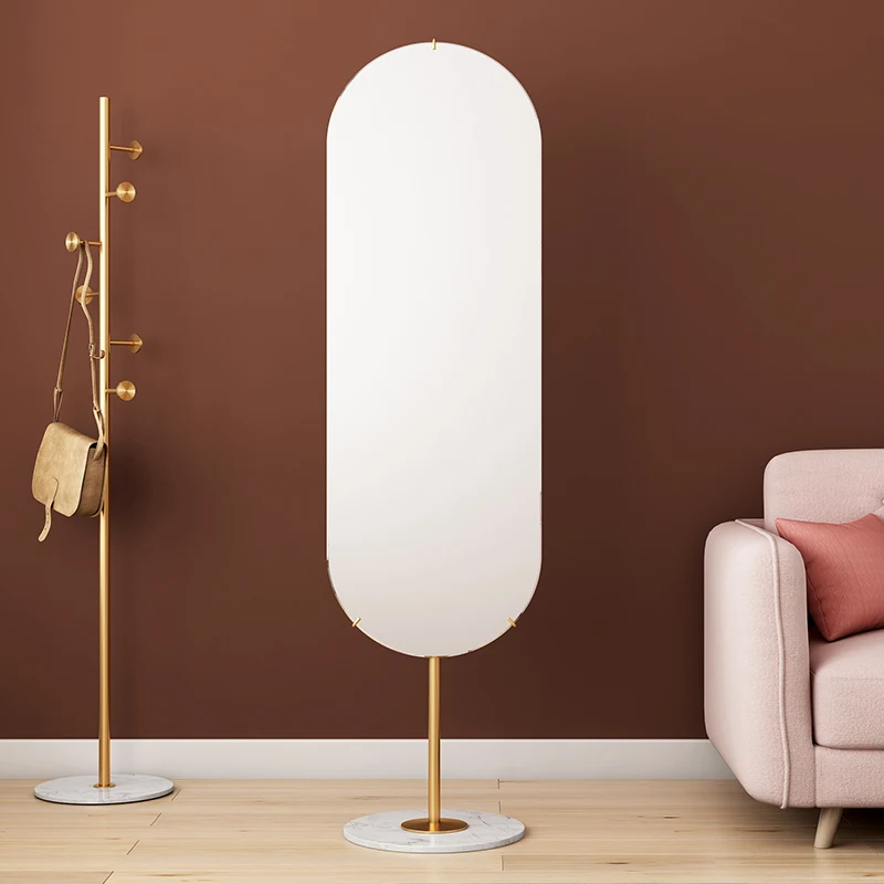 

Flexible Full Length Oval Mirror Decorations Living Room Long Floor Mirror Bedroom Ozdoby Do Pokoju Home Decoration Accessories