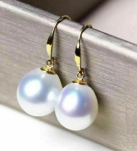 

Круглые белые серьги akoya с жемчугом AAA +++ 10-13 мм