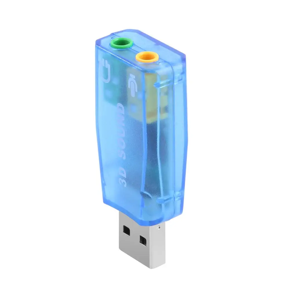 

Внешняя звуковая карта USB, 3D Аудио гарнитура, микрофон, адаптер для настольного ПК, 1 шт., 3D Звуковая карта Usb 1,1, адаптер для микрофона/динамика
