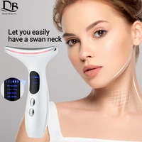 ems neck face beauty device 3 colors led photon therapy skin tighten 4 modes reduce double chin anti wrinkle remove skin care