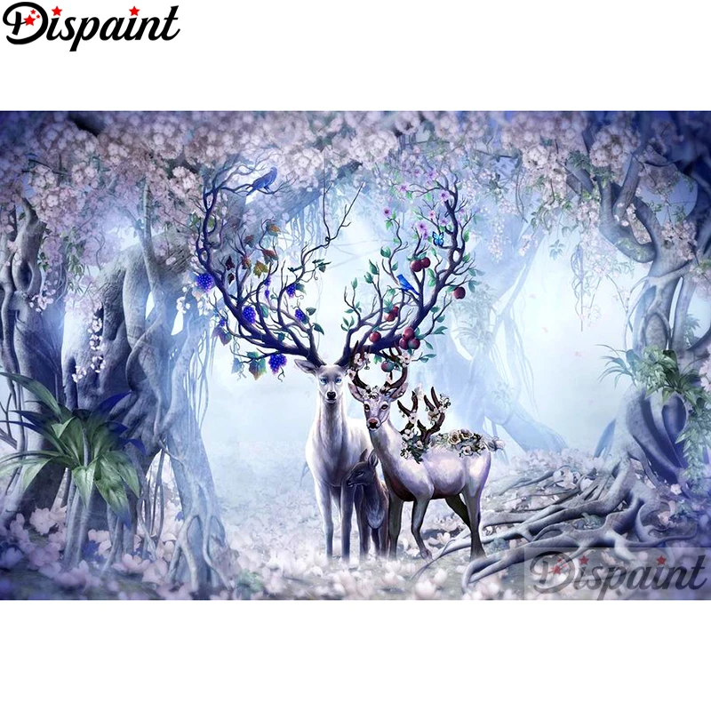 Dispaint полная квадратная/круглая дрель 5D DIY алмазная живопись &quotолень цветочный