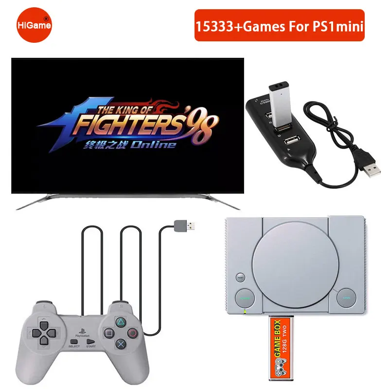 

Game Enhancer Plug Built-in 15000 Games Open Source Simulator Expansion Pack 4-port Hub Stick For playstation For PS1 Mini