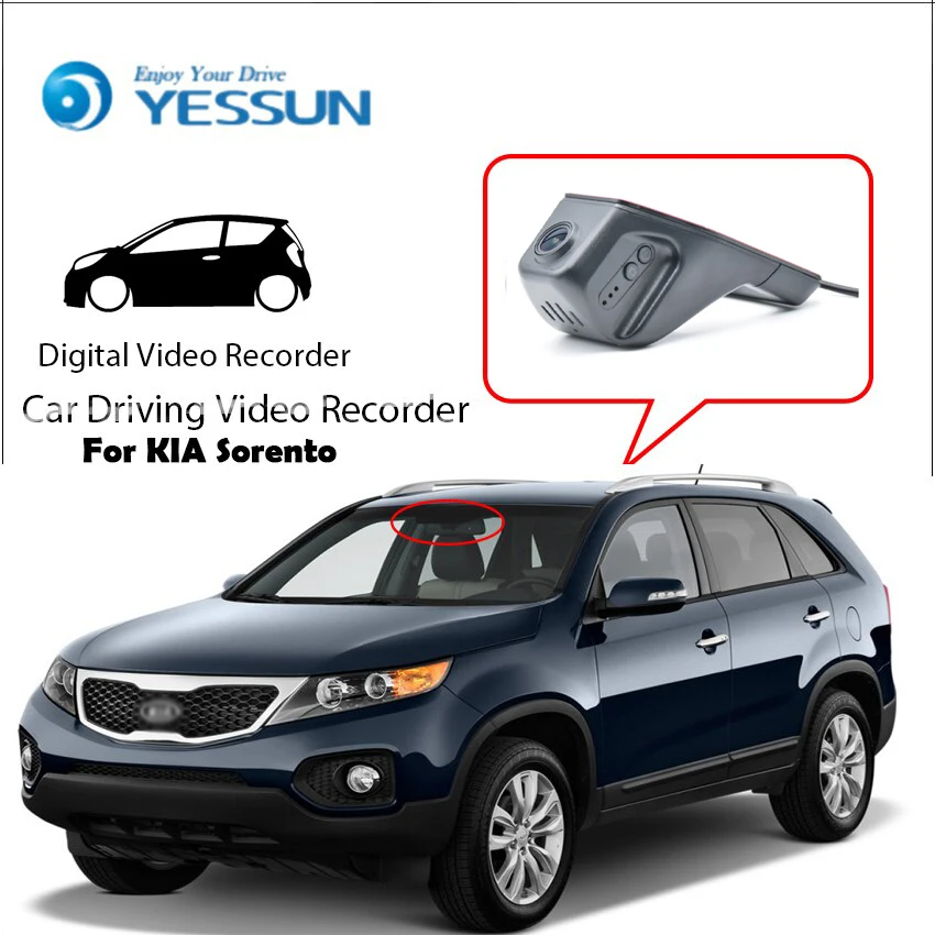 

Видеорегистратор YESSUN для KIA Sorento, мини-видеорегистратор с Wi-Fi и управлением через приложение, видеорегистратор с ночным видением