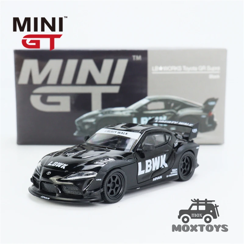 

MINIGT 1:64 alloy model car modified wide body custom Toyota GR Supra bright black + matte black collection ornaments gift