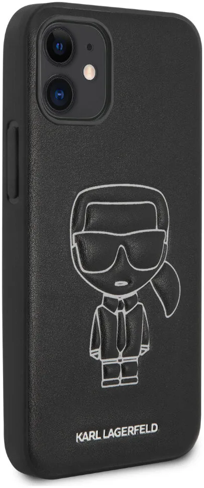 Чехол CG Mobile Karl Lagerfeld PU Ikonik outlines Hard для iPhone 12 mini цвет Черный/Белый - купить по
