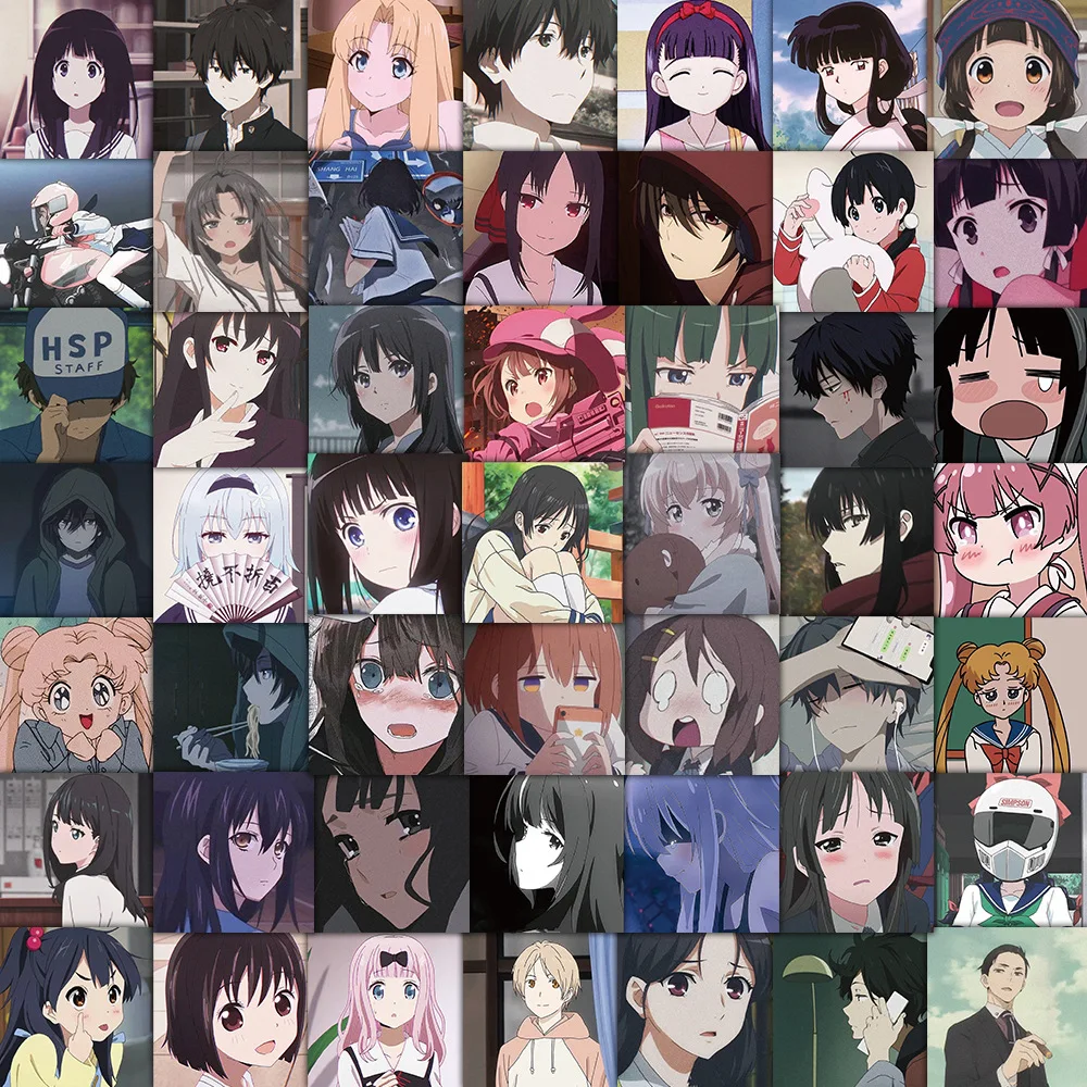 

60 милых мультяшных аниме-наклеек Avatars для девочек, милые водонепроницаемые детские игрушки, канцелярские принадлежности, декоративные пере...