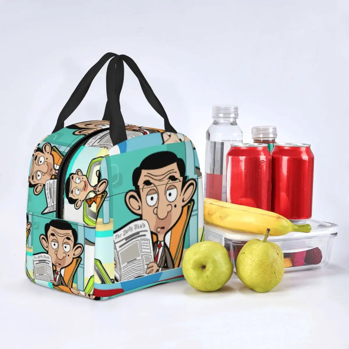 Mr Bean Insulated Lunch Bags for Outdoor Picnic British Cartoon Animated Tv Resuable Cooler Thermal Lunch Box Women Children images - 6