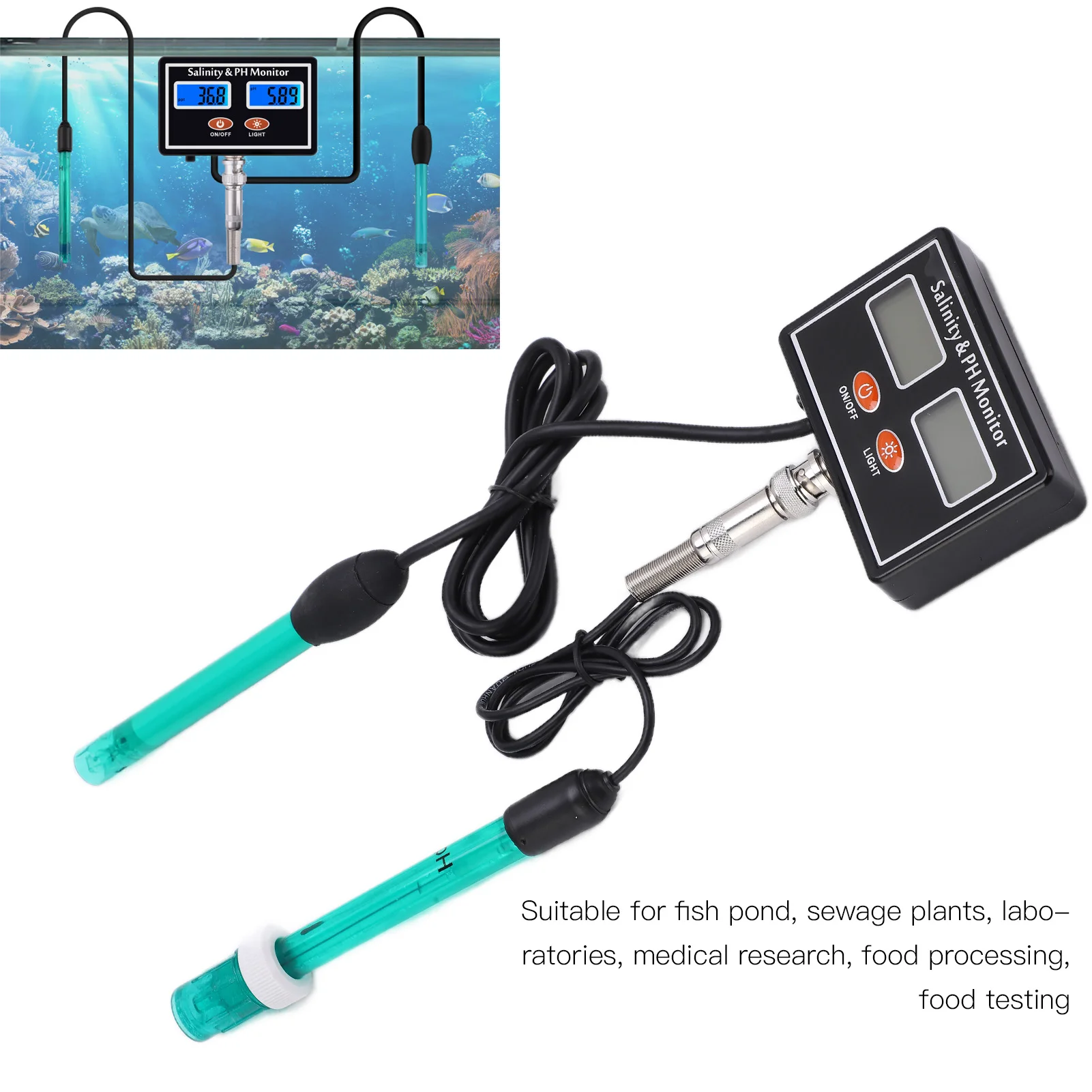 SA‑2587 2 в 1 PH Соленость Онлайн-монитор качества воды режиме реального времени для