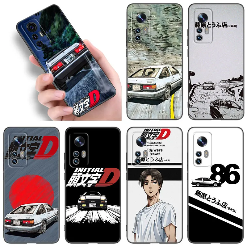Черный силиконовый чехол для телефона Anime Initial D Xiaomi 10T 11 Lite 11T 12S 12X 13T 14 Pro A1 A2 POCO M3 M4 M6