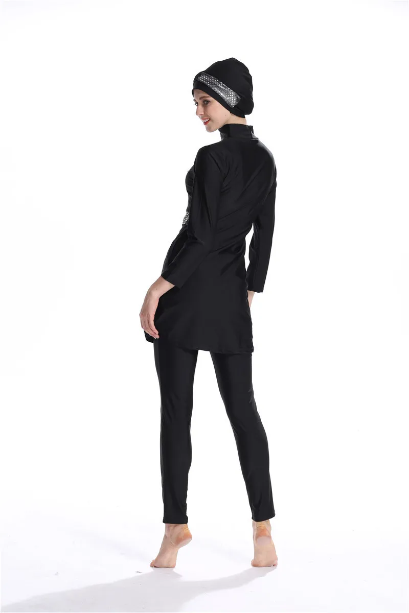 Консервативный консервативный купальник из нейлоновой ткани контрастного цвета