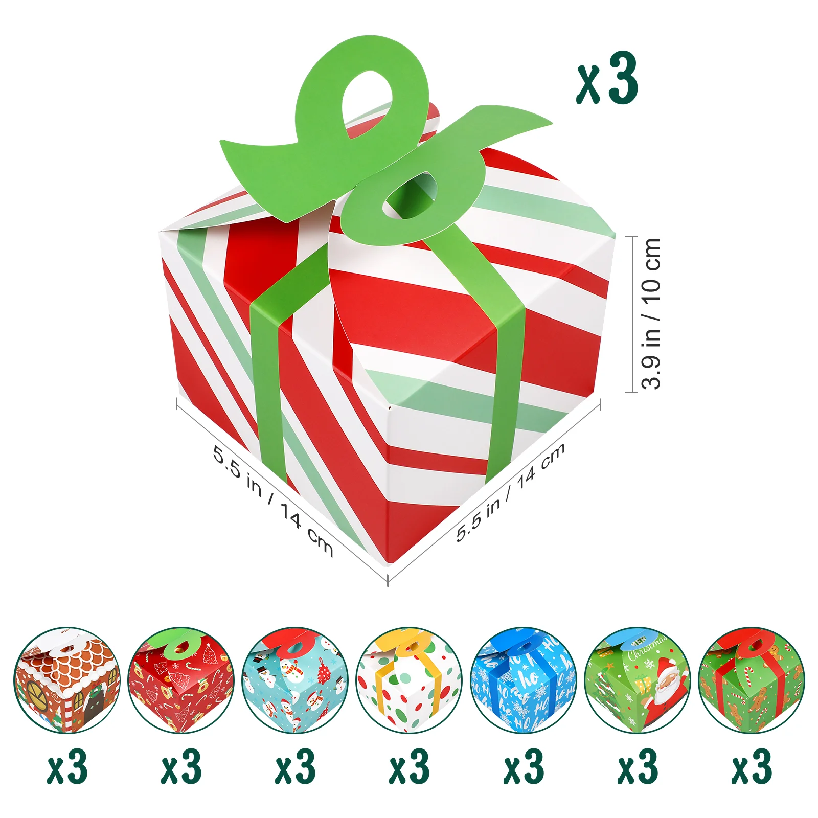 

Christmas Boxes Gift Candy Cookie Treat Xmas Party Box Goodie Cardboard Bags Paper Containers For Favors Favor Pouches Package