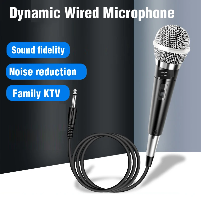 

Wired Handheld 6.5mm Microphone Moving Coil Performance Karaoke Microphone Family KTV Computer Singing Amplifier Party