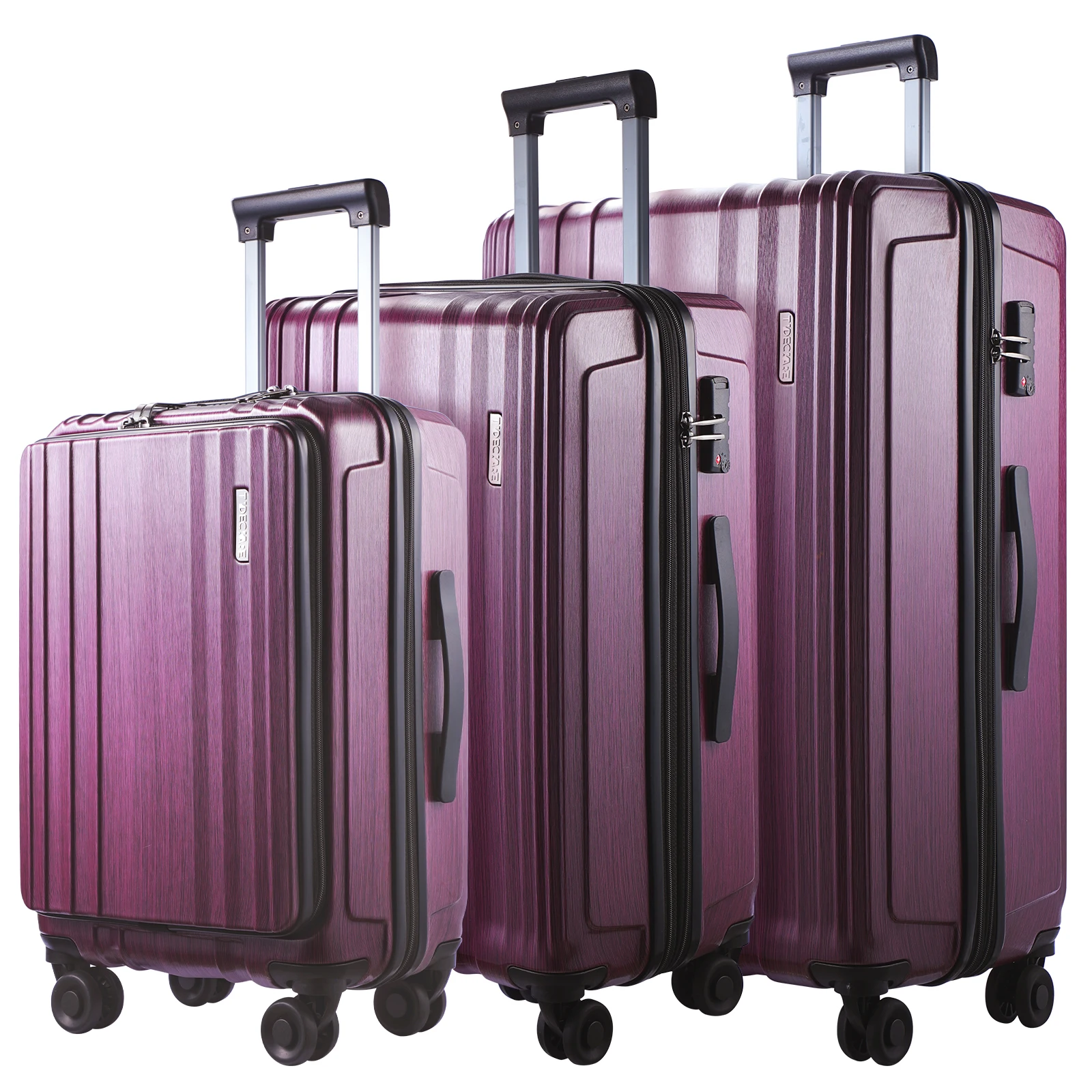 Set 3 Piece 21/24/28 Front Laptop Pocket&expandable Abs+pc L