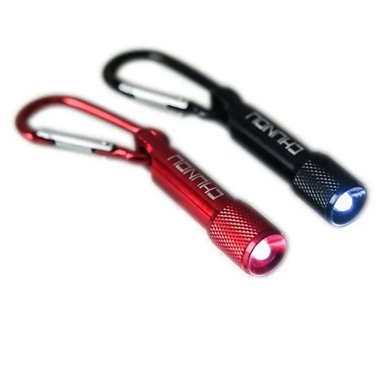 

Portable Mini LED Flashlight Torch for KEY Chain with Carabiner Clip for Hiking