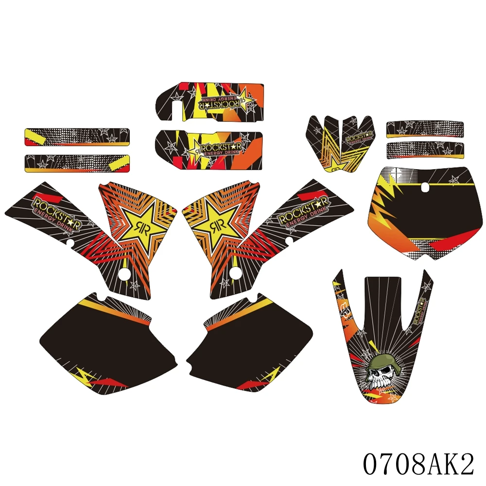 

Full Graphics Decals Stickers Motorcycle Background Custom Number Name For KTM SX 125 250 380 400 520 2001 2002 SX