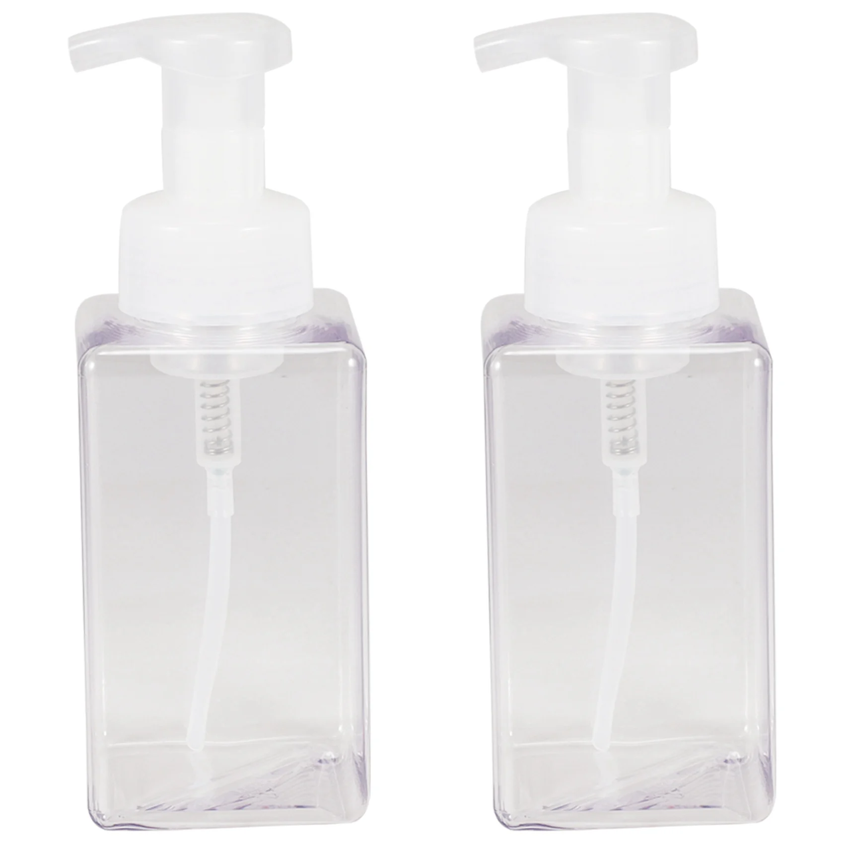 

2 Pack Foaming Soap Dispenser 15Oz Refillable Foam Liquid Hand Soap Empty Plastic Pump Bottle Container - Clear 450Ml