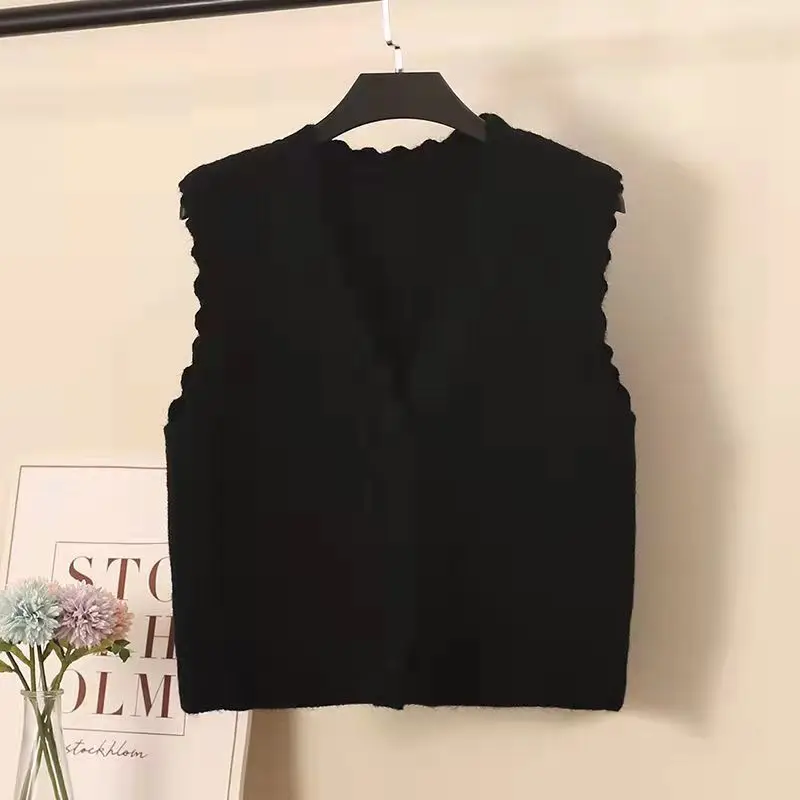 Вязаный жилет Женский Осенний свободный свитер в западном стиле женский