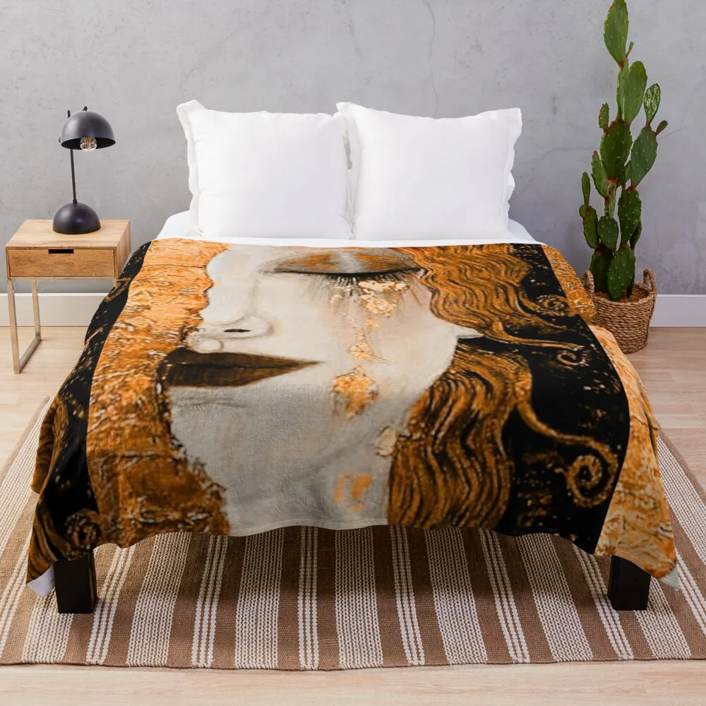 Gustav Klimt Art Nouveau Symbolism Freya's Tears Throw Blanket Winter beds Quilt christmas gifts Heavy Blankets