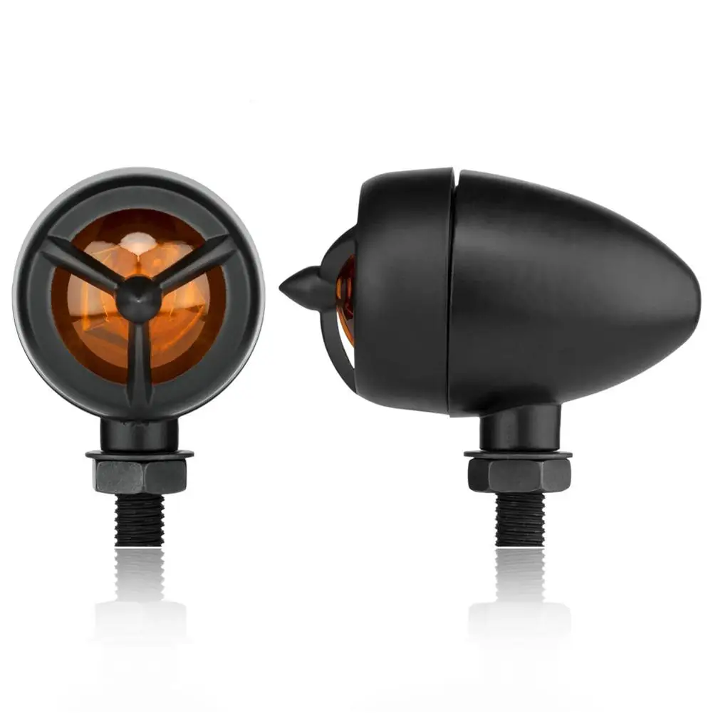 

2pcs Motorcycle Turn Signal Aluminum Alloy Retro Stop Tail Lamp Turning Warning Light Modified Accessories