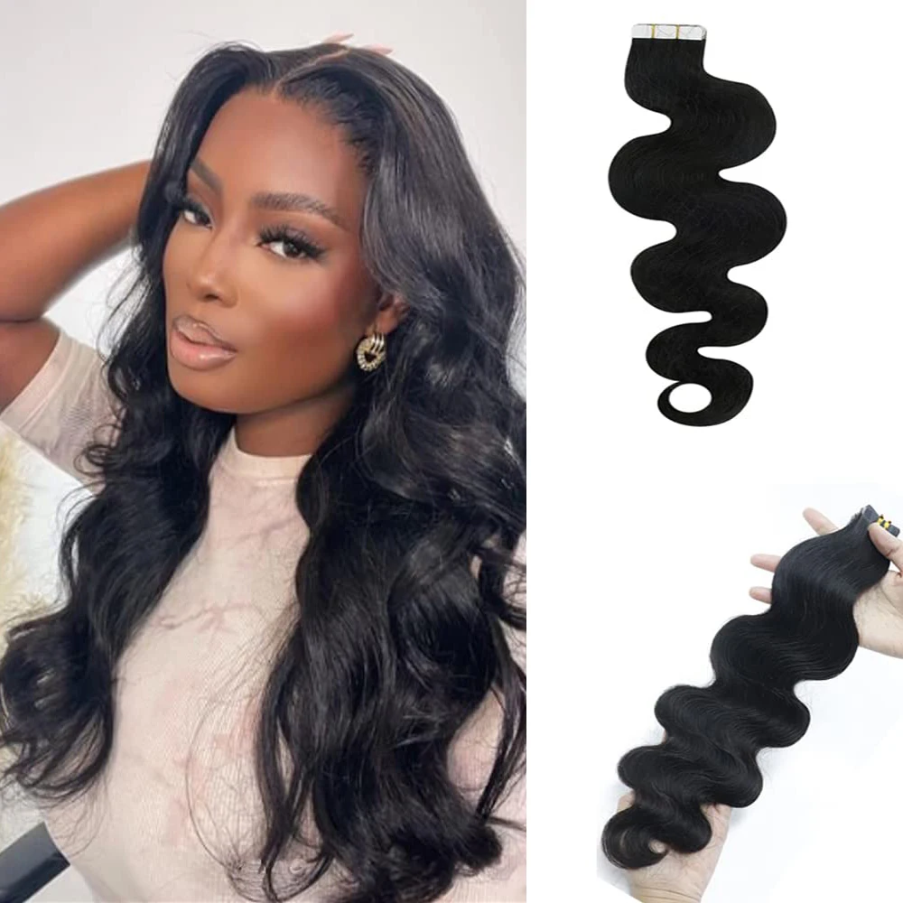 Натуральные Черные накладные волосы # 1B 50 г 20 штук 22 24 26 дюймов