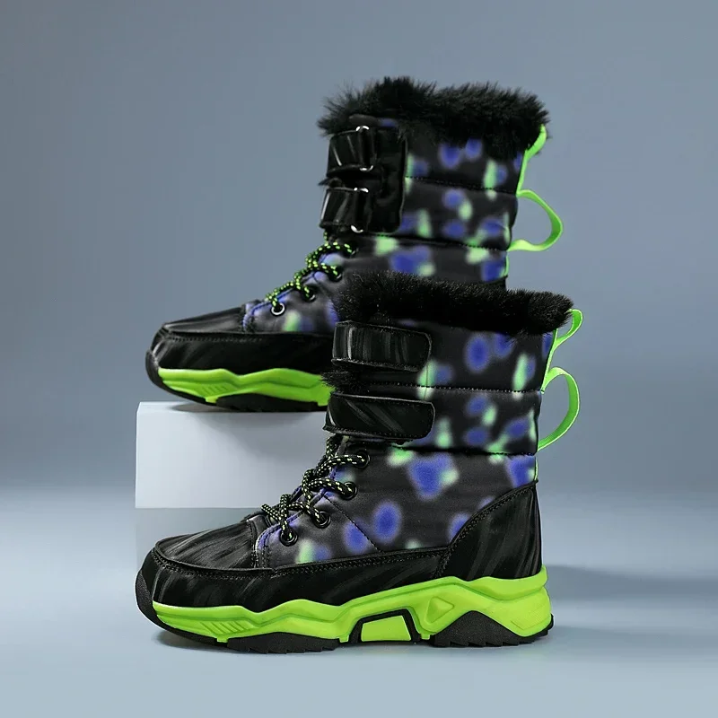 Детские зимние ботинки для мальчиков теплые меховые малышей плюшевые модные