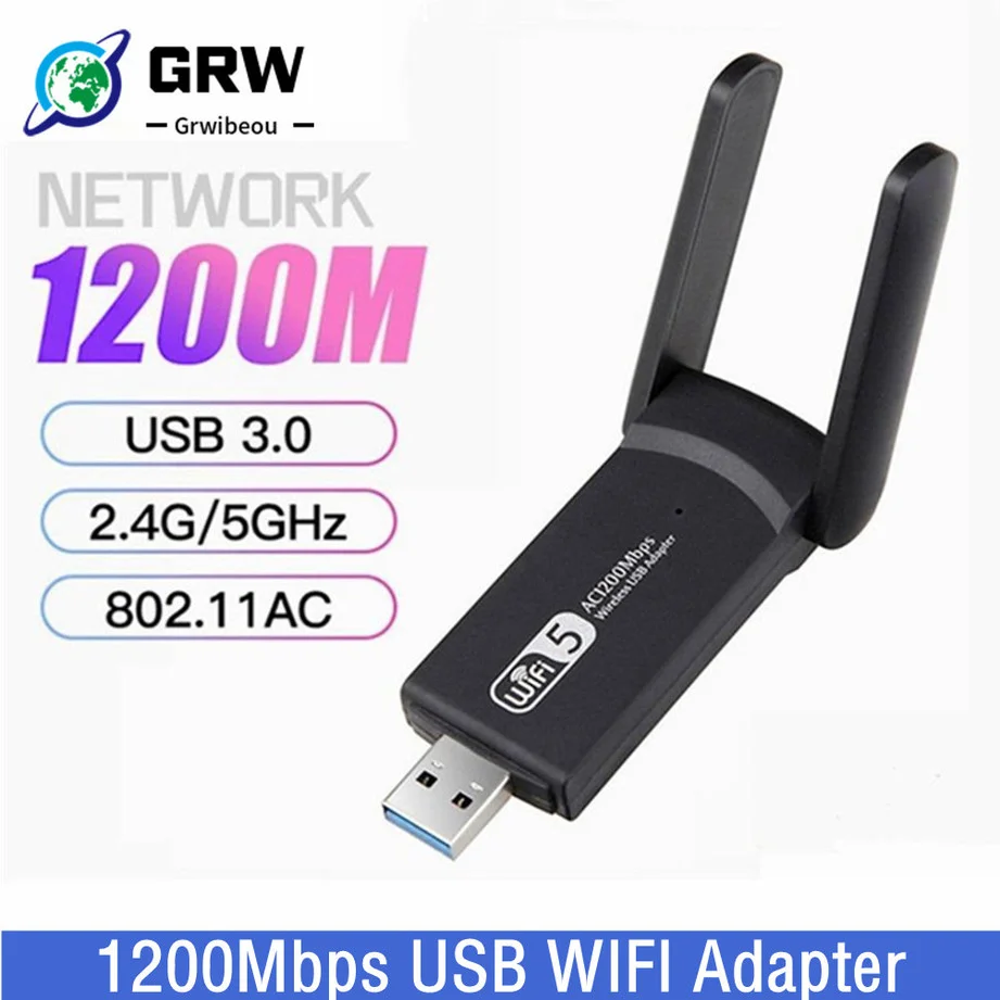 

1200Mbps Wireless USB Wifi Adapter Dual Band 5GHz 2.4Ghz 802.11AC RTL8812BU Wifi Antenna Dongle Network Card For Laptop Desktop