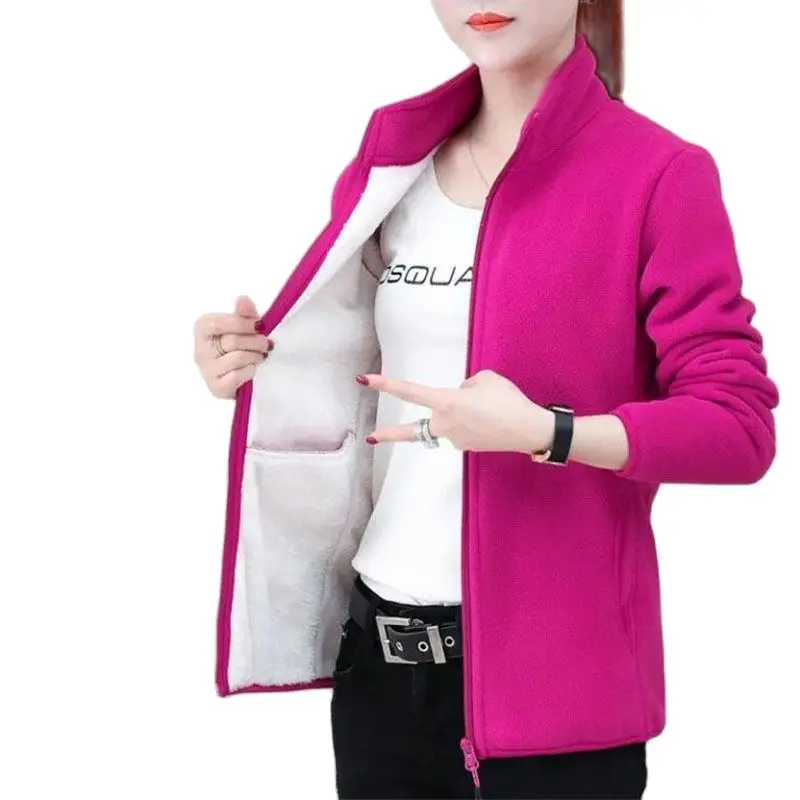 

Fashion Fleece Coat Women's Jacket 2023 New Autumn Winter Coat Thickened Warm Leisure Korean Polar Fleece Sports Hoodie Female