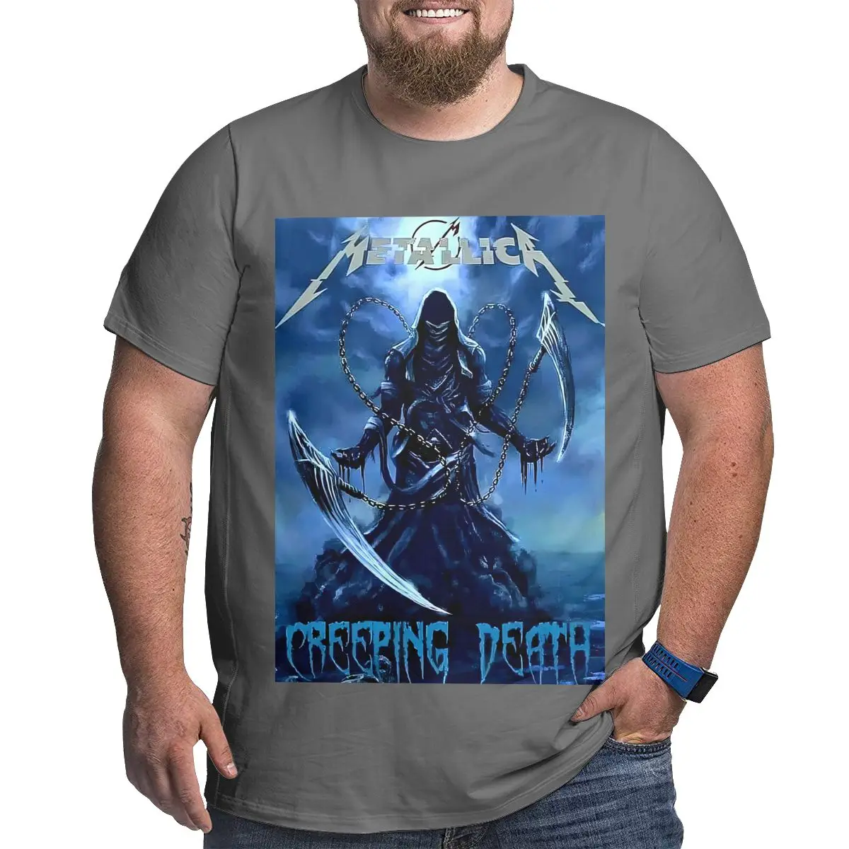 Мужская футболка большого размера с коротким рукавом M-Metallica удобная и стильная