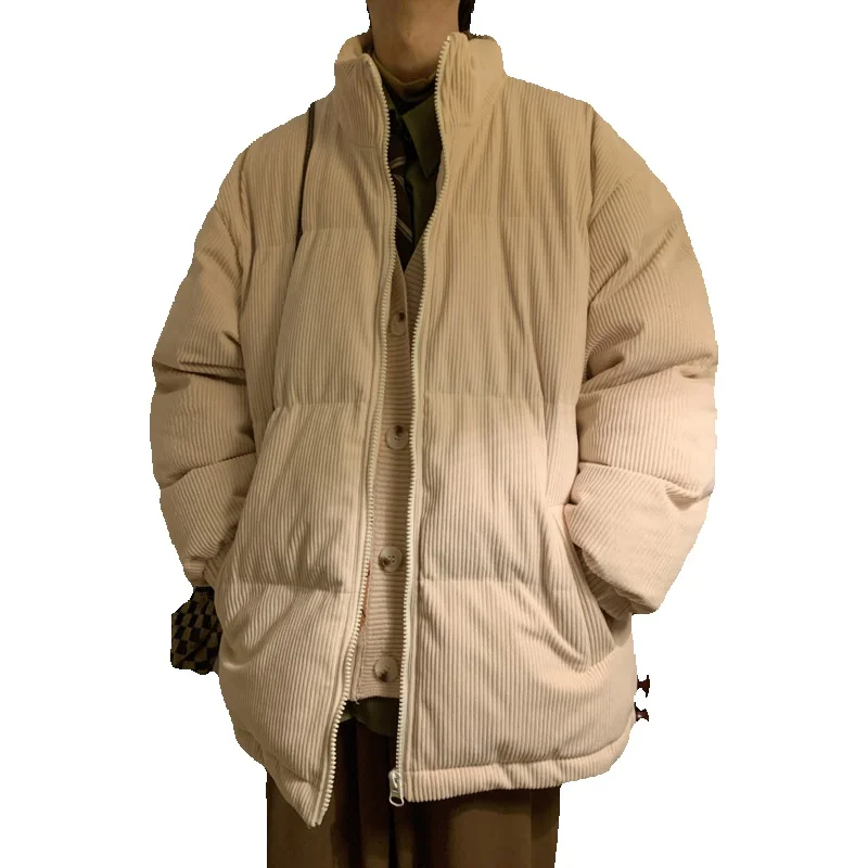 Winter Jacket Men Warm Fashion Oversize Thickened Corduroy Jackets Men Streetwear Korean Loose Thick Short Coat Mens Clothes