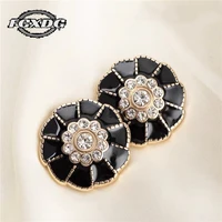 fashion flower buttons for sewing whiteblack metal coat buttons luxury diy sewing material sewing accessories 20mm snap buttons