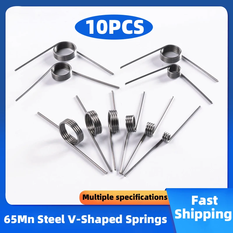 

Creamily 10PCS 65Mn Steel V-Shaped Springs 1.8mm Wire Diameter Torsion Spring Hairpin Spring 180/120/90/60 Degree Torsion Spring
