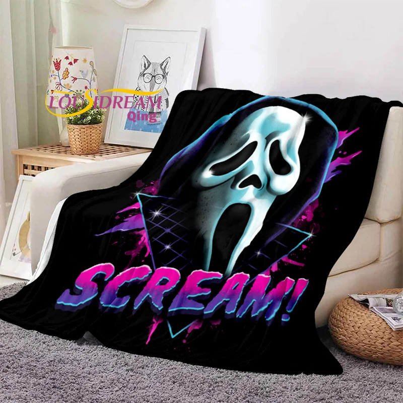 

Scream Ghostface Horror Blanket Cute Flannel Blanket Blanket Bedding Throw Soft Cartoon Bedspread Sofa Blanket Kids Blanket Gift