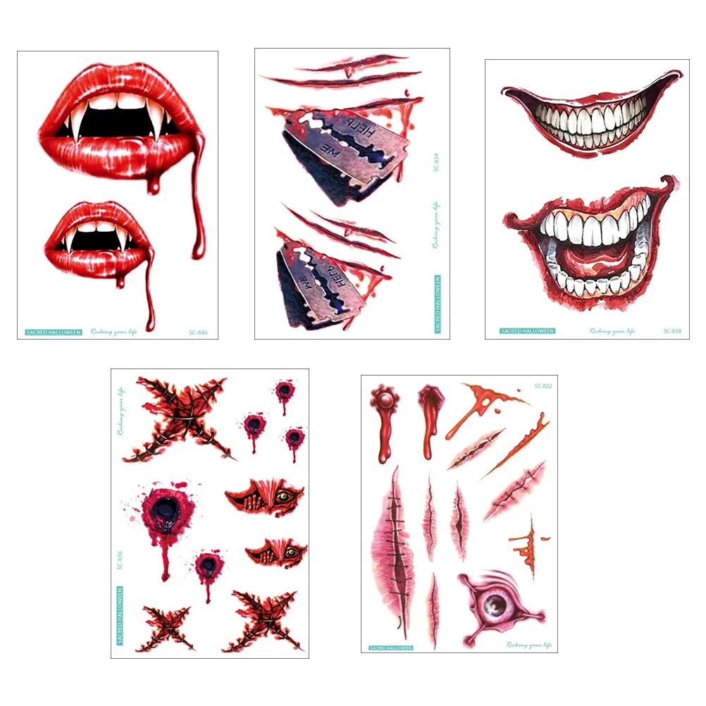 

10PCS Scar Scab Temporary Stickers for Masquerade Costume Makeup