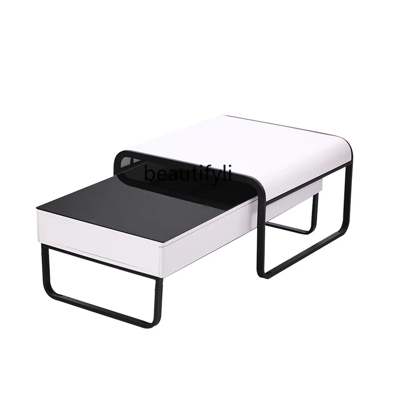 

zq Table Small Apartment Height Several Black and White Curved Several Combination Living Room Coffee Table Rectangular Table