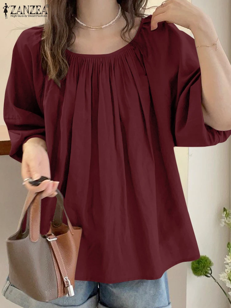 Летняя женская элегантная блузка с короткими пышными рукавами Harajuku милые