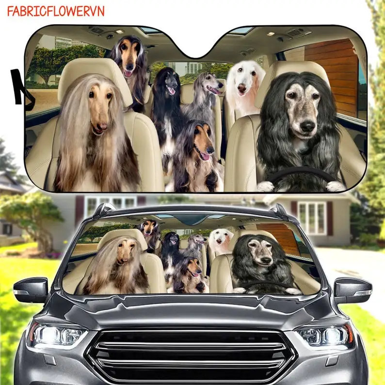 

Afghan Hound Car Sun Shade, Afghan Hound Car Decoration, Dog Car Windshield, Dog Lovers, Dog Car Sunshade, Gift For Mom, Gift Fo