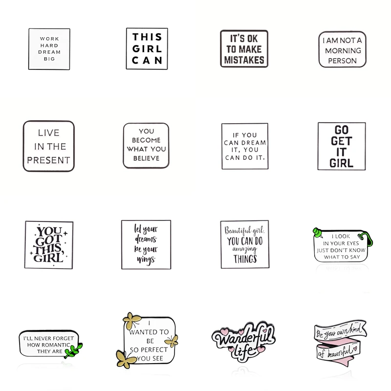 Мультяшные вдохновляющие цитаты эмалевые булавки сделаны лучше, чем идеальные женские значки с кнопками, ювелирные изделия, подарок для детей, друзей Мультяшные вдохновляющие цитаты эмалевые булавки сделаны лучше, чем идеальные женские значки с кнопками, ювелирные изделия, подарок для детей, друзей