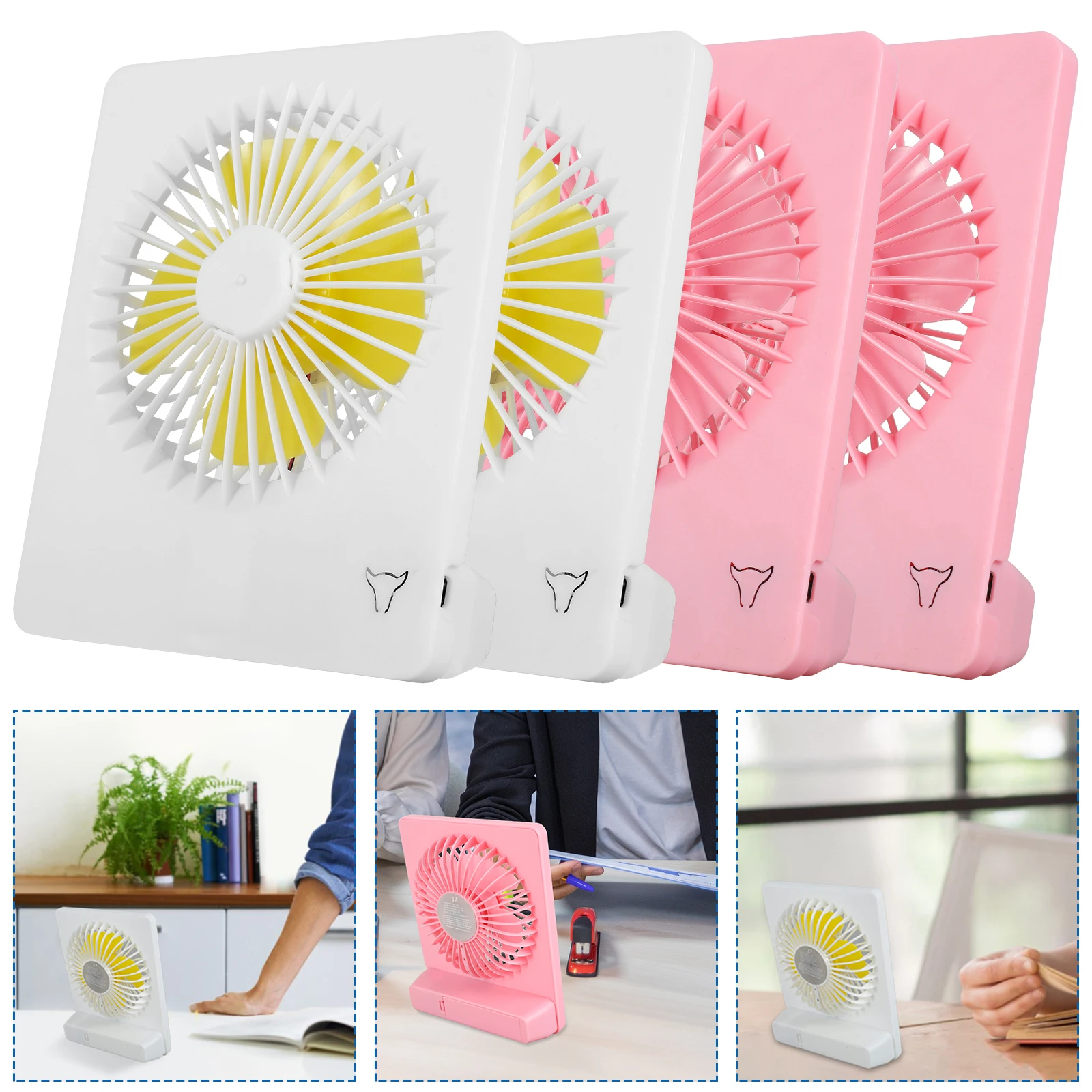 

2 шт., настольный мини-вентилятор с USB-зарядкой и регулировкой скорости