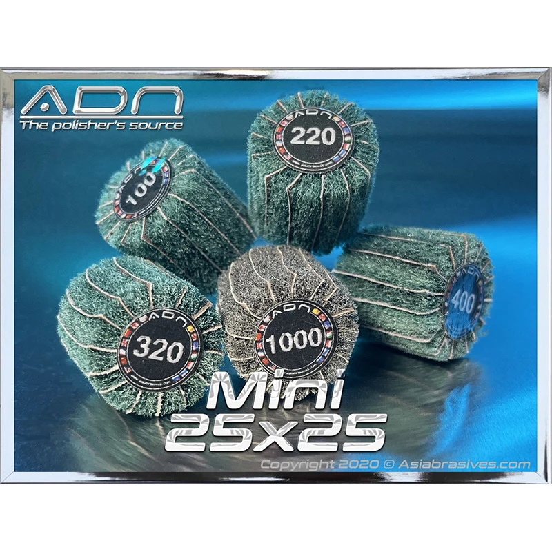 Абразивный круг ADN Mini 25x25 мм, зернистость 180-800, из оксида алюминия, фибровая шлифовальная щетка, матовая сатиновая отделка, для полировки ювелирных изделий (art.: 3920dae9bf807) - 3920dae9bf807