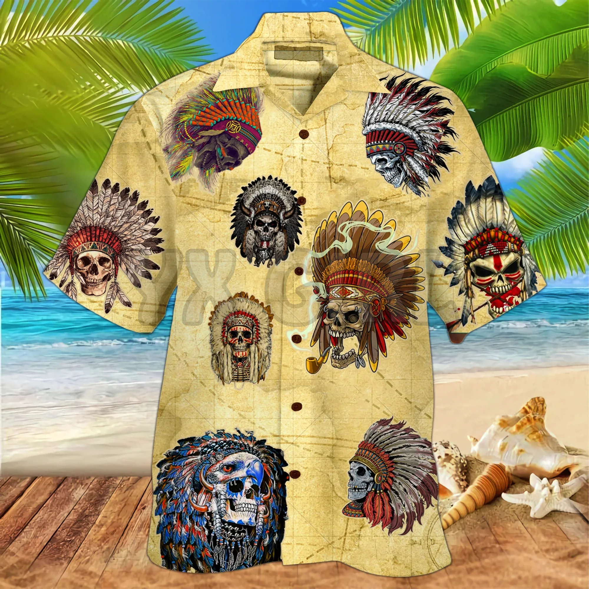 Skull Pirate Pattern 3D All Over Printed Hawaiian Shirt Men's For Women's Harajuku Casual Shirt Unisex