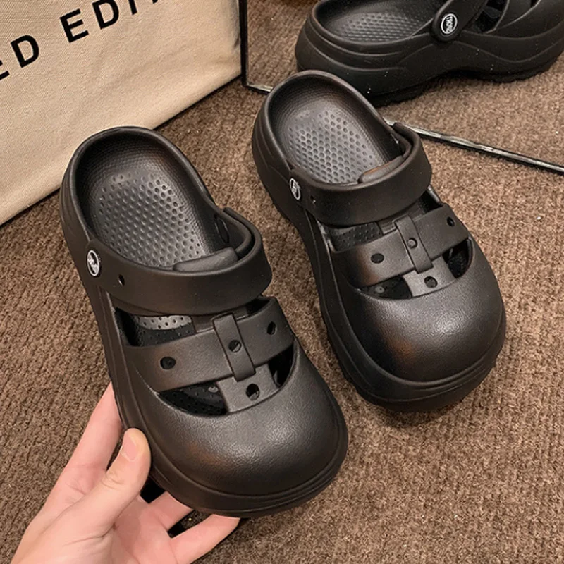 

Сандалии женские летние водонепроницаемые на плоской подошве, босоножки из ЭВА, Нескользящие, обувь для дома и улицы