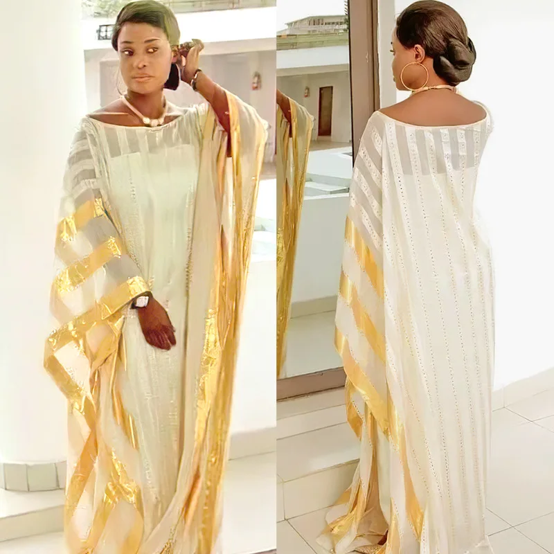 

Imitation Silk African Dresses for Women Robe Africaine Femme 2023 Fashion Style Ankara Outfits Abayas Kaftan Boubou Party Gowns