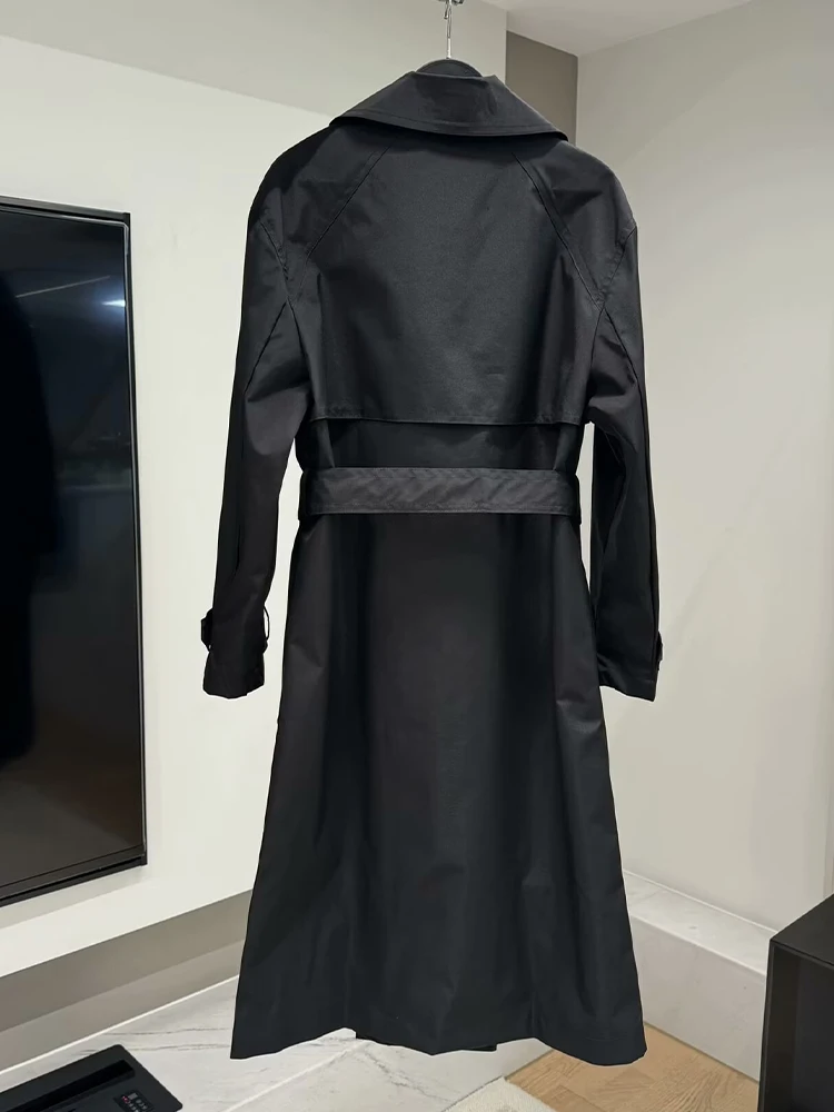 2024 осенне-зимняя новая женская мода темпераментный пояс длинный лацкан рукав