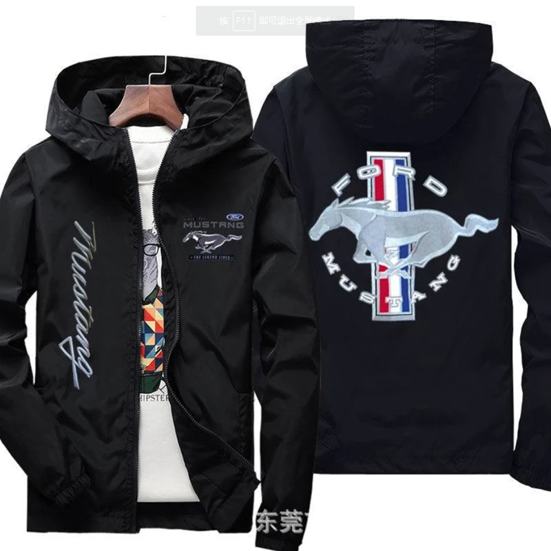 

2022 Motorcycle Jacket Windproof for MUSTANG logo Jacket Mobike Riding Hooded Suit Windbreaker Sweatshirts Racing zipper Coat